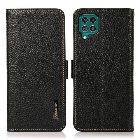 Funda de Cuero Cartera con Soporte Carcasa B03H para Samsung Galaxy F62 5G Negro