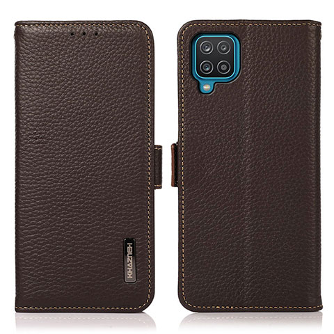 Funda de Cuero Cartera con Soporte Carcasa B03H para Samsung Galaxy M12 Marron