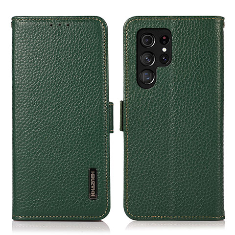 Funda de Cuero Cartera con Soporte Carcasa B03H para Samsung Galaxy S24 Ultra 5G Verde