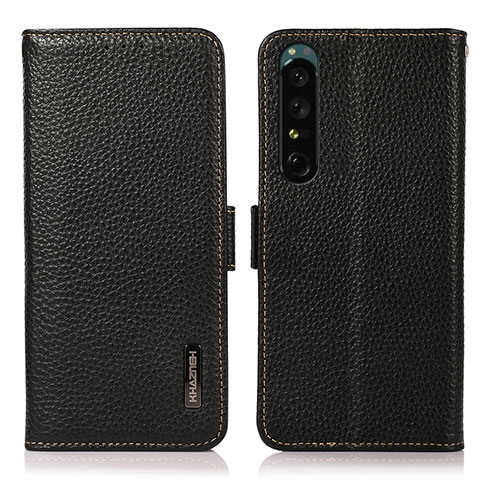 Funda de Cuero Cartera con Soporte Carcasa B03H para Sony Xperia 1 IV Negro