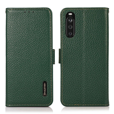 Funda de Cuero Cartera con Soporte Carcasa B03H para Sony Xperia 10 III Lite Verde