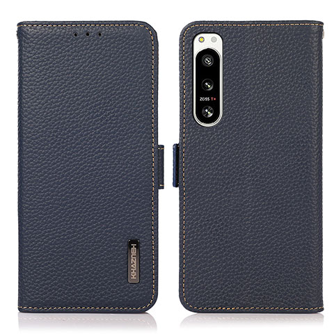 Funda de Cuero Cartera con Soporte Carcasa B03H para Sony Xperia 5 IV Azul