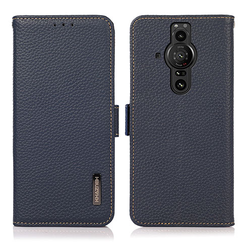 Funda de Cuero Cartera con Soporte Carcasa B03H para Sony Xperia PRO-I Azul