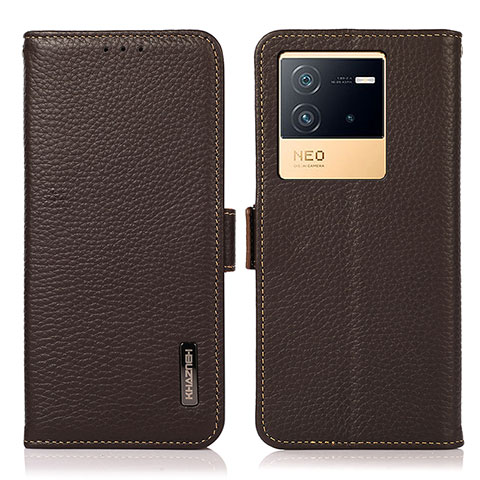 Funda de Cuero Cartera con Soporte Carcasa B03H para Vivo iQOO Neo6 5G Marron