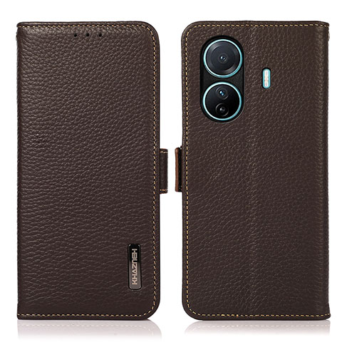 Funda de Cuero Cartera con Soporte Carcasa B03H para Vivo iQOO Z6 Pro 5G Marron