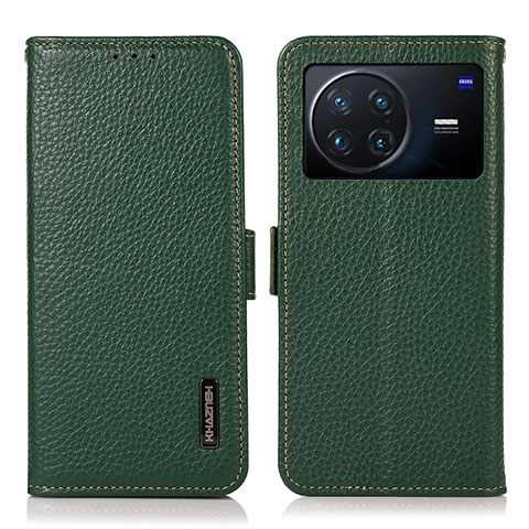 Funda de Cuero Cartera con Soporte Carcasa B03H para Vivo X Note Verde