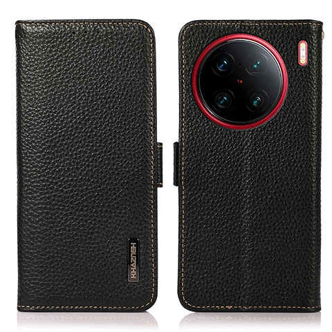 Funda de Cuero Cartera con Soporte Carcasa B03H para Vivo X90 Pro 5G Negro