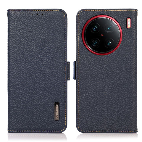 Funda de Cuero Cartera con Soporte Carcasa B03H para Vivo X90 Pro+ Plus 5G Azul