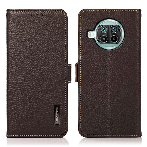 Funda de Cuero Cartera con Soporte Carcasa B03H para Xiaomi Mi 10i 5G Marron