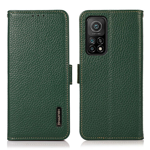 Funda de Cuero Cartera con Soporte Carcasa B03H para Xiaomi Mi 10T 5G Verde