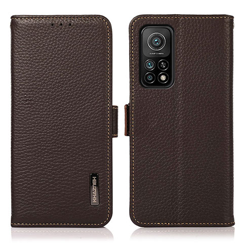 Funda de Cuero Cartera con Soporte Carcasa B03H para Xiaomi Mi 10T Pro 5G Marron