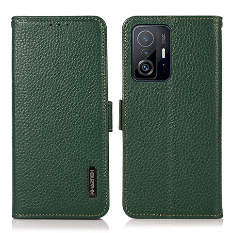 Funda de Cuero Cartera con Soporte Carcasa B03H para Xiaomi Mi 11T Pro 5G Verde