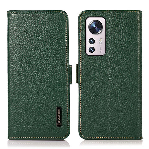 Funda de Cuero Cartera con Soporte Carcasa B03H para Xiaomi Mi 12 5G Verde