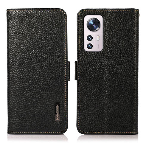 Funda de Cuero Cartera con Soporte Carcasa B03H para Xiaomi Mi 12 Pro 5G Negro