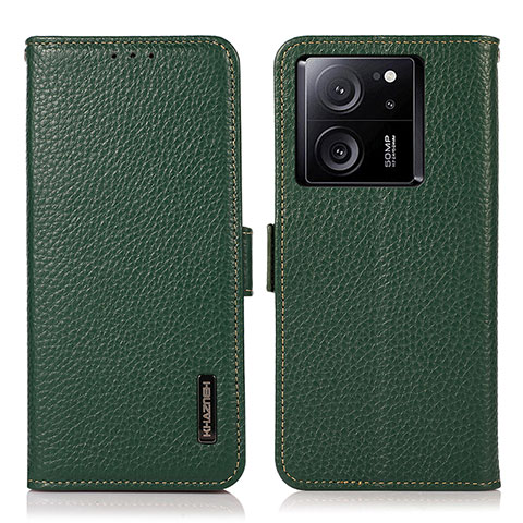 Funda de Cuero Cartera con Soporte Carcasa B03H para Xiaomi Mi 13T 5G Verde