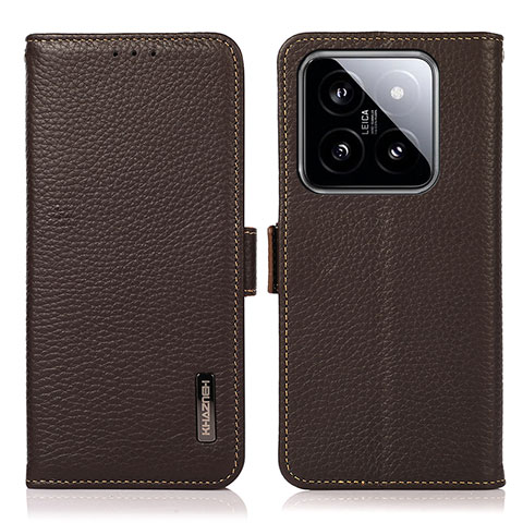 Funda de Cuero Cartera con Soporte Carcasa B03H para Xiaomi Mi 14 5G Marron