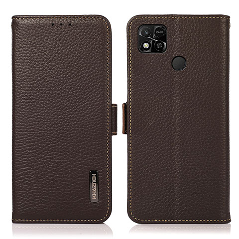 Funda de Cuero Cartera con Soporte Carcasa B03H para Xiaomi POCO C31 Marron