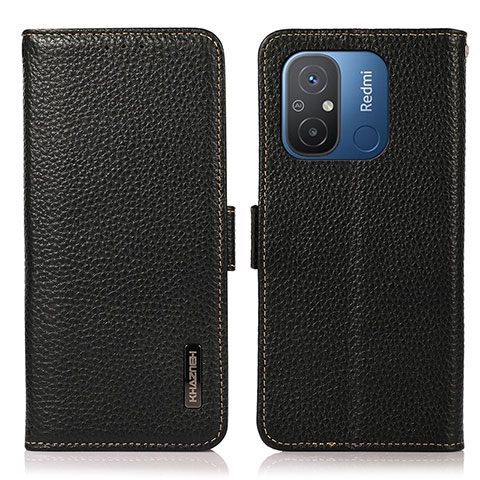 Funda de Cuero Cartera con Soporte Carcasa B03H para Xiaomi Poco C55 Negro