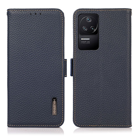 Funda de Cuero Cartera con Soporte Carcasa B03H para Xiaomi Poco F4 5G Azul