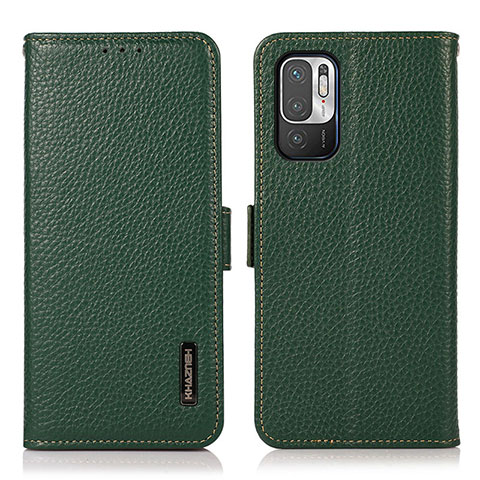 Funda de Cuero Cartera con Soporte Carcasa B03H para Xiaomi POCO M3 Pro 5G Verde