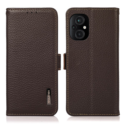 Funda de Cuero Cartera con Soporte Carcasa B03H para Xiaomi Poco M5 4G Marron