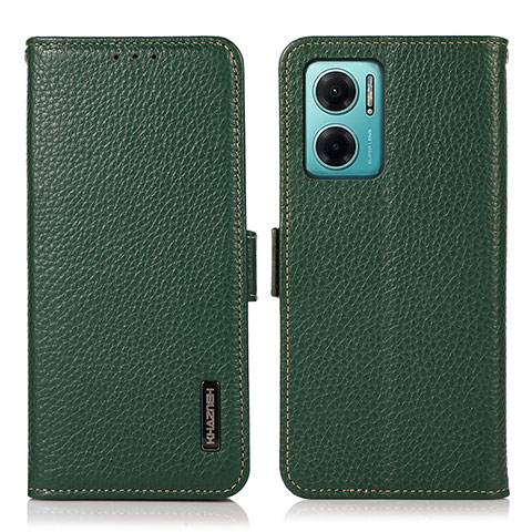 Funda de Cuero Cartera con Soporte Carcasa B03H para Xiaomi Redmi 10 5G Verde