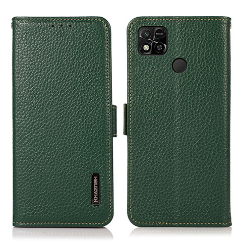 Funda de Cuero Cartera con Soporte Carcasa B03H para Xiaomi Redmi 10A 4G Verde