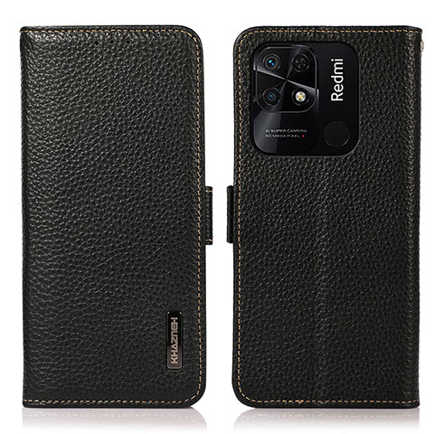 Funda de Cuero Cartera con Soporte Carcasa B03H para Xiaomi Redmi 10C 4G Negro