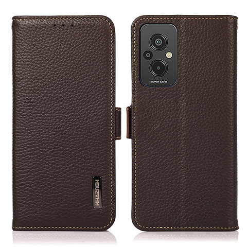 Funda de Cuero Cartera con Soporte Carcasa B03H para Xiaomi Redmi 11 Prime 4G Marron