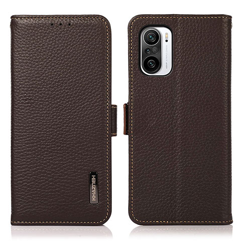 Funda de Cuero Cartera con Soporte Carcasa B03H para Xiaomi Redmi K40 Pro 5G Marron