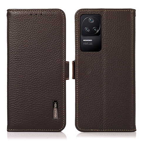 Funda de Cuero Cartera con Soporte Carcasa B03H para Xiaomi Redmi K40S 5G Marron