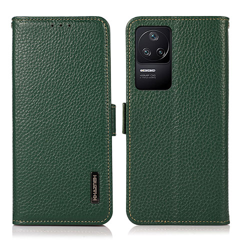 Funda de Cuero Cartera con Soporte Carcasa B03H para Xiaomi Redmi K40S 5G Verde