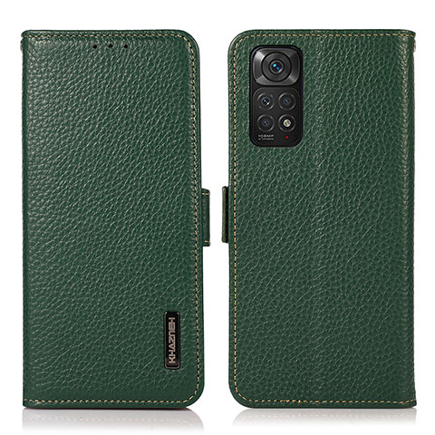 Funda de Cuero Cartera con Soporte Carcasa B03H para Xiaomi Redmi Note 11 4G (2022) Verde