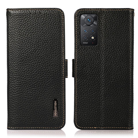 Funda de Cuero Cartera con Soporte Carcasa B03H para Xiaomi Redmi Note 11 Pro 4G Negro