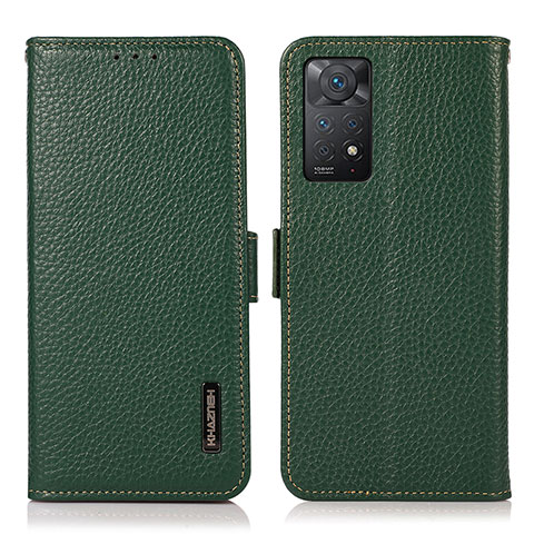 Funda de Cuero Cartera con Soporte Carcasa B03H para Xiaomi Redmi Note 11 Pro 4G Verde