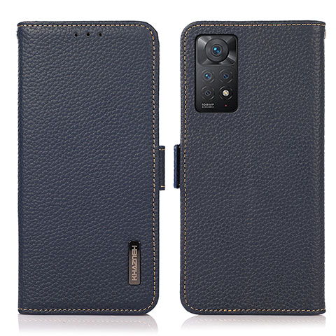 Funda de Cuero Cartera con Soporte Carcasa B03H para Xiaomi Redmi Note 11 Pro 5G Azul