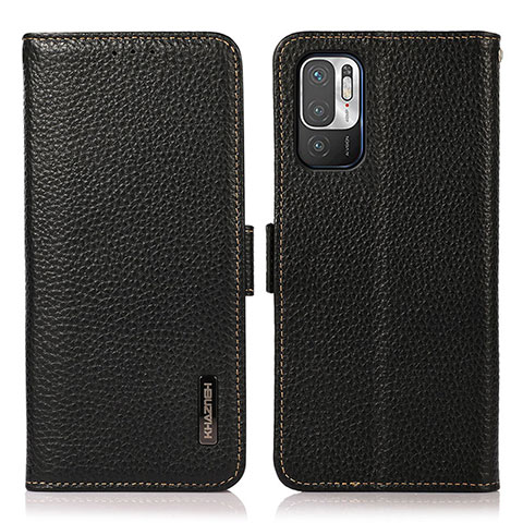 Funda de Cuero Cartera con Soporte Carcasa B03H para Xiaomi Redmi Note 11 SE 5G Negro