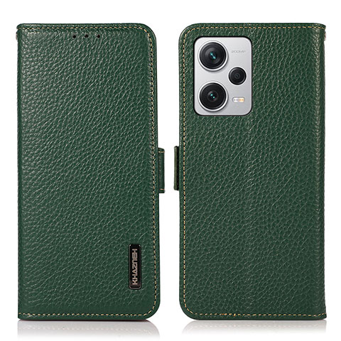 Funda de Cuero Cartera con Soporte Carcasa B03H para Xiaomi Redmi Note 12 Explorer Verde