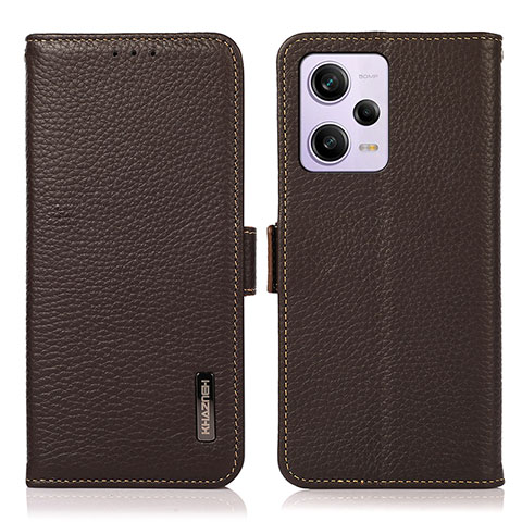 Funda de Cuero Cartera con Soporte Carcasa B03H para Xiaomi Redmi Note 12 Pro 5G Marron