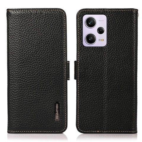 Funda de Cuero Cartera con Soporte Carcasa B03H para Xiaomi Redmi Note 12 Pro 5G Negro