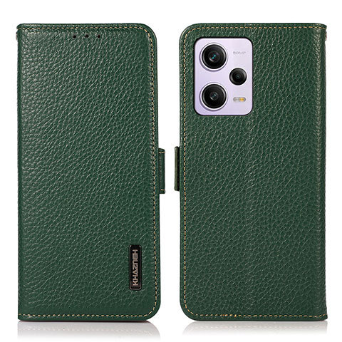 Funda de Cuero Cartera con Soporte Carcasa B03H para Xiaomi Redmi Note 12 Pro 5G Verde