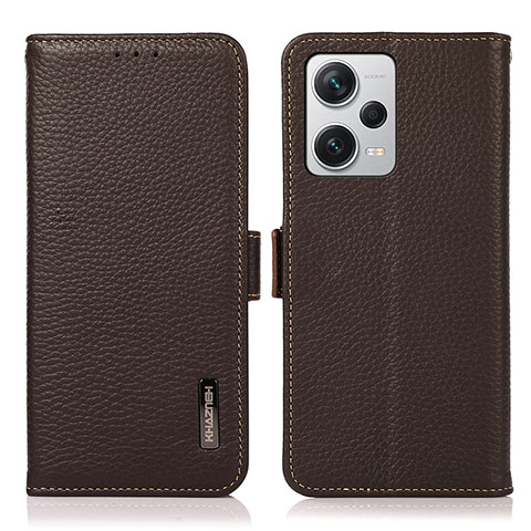 Funda de Cuero Cartera con Soporte Carcasa B03H para Xiaomi Redmi Note 12 Pro+ Plus 5G Marron