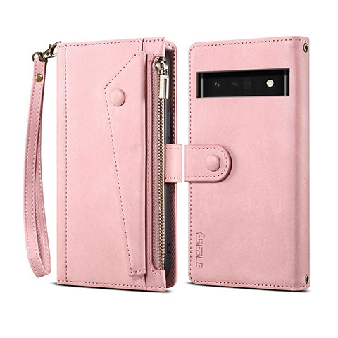 Funda de Cuero Cartera con Soporte Carcasa B03S para Google Pixel 6 5G Oro Rosa