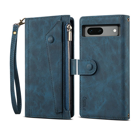 Funda de Cuero Cartera con Soporte Carcasa B03S para Google Pixel 7 5G Azul