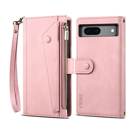 Funda de Cuero Cartera con Soporte Carcasa B03S para Google Pixel 7 5G Oro Rosa