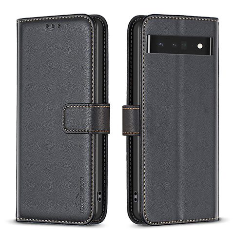 Funda de Cuero Cartera con Soporte Carcasa B04F para Google Pixel 7 Pro 5G Negro