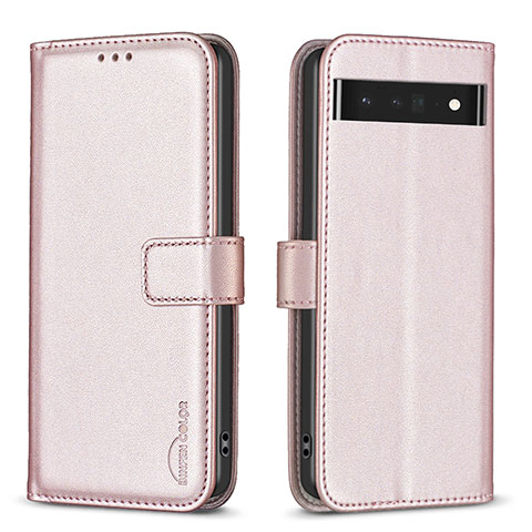 Funda de Cuero Cartera con Soporte Carcasa B04F para Google Pixel 7 Pro 5G Oro Rosa