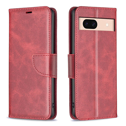 Funda de Cuero Cartera con Soporte Carcasa B04F para Google Pixel 8a 5G Rojo