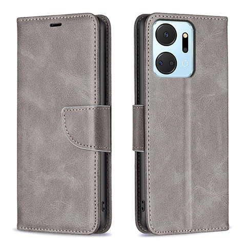 Funda de Cuero Cartera con Soporte Carcasa B04F para Huawei Honor X7a Gris