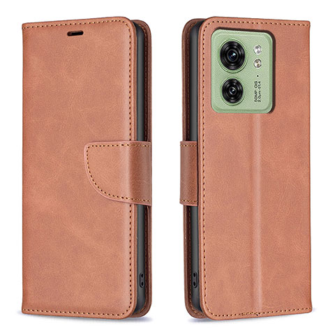 Funda de Cuero Cartera con Soporte Carcasa B04F para Motorola Moto Edge (2023) 5G Marron